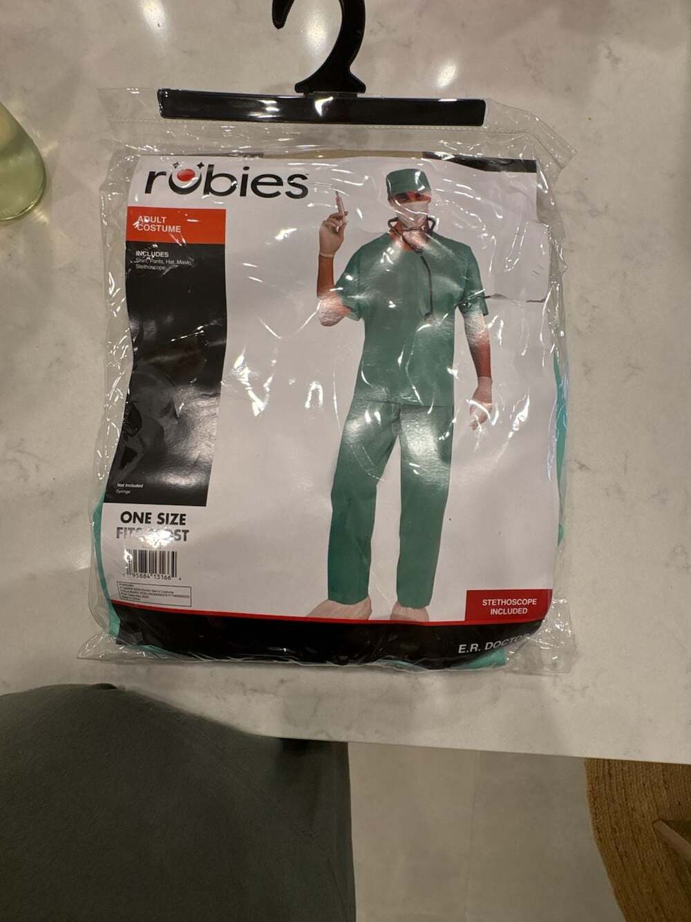 Rubies E.R. Doctor Adult Costume With Scrubs Hat Mask And Stethoscope
